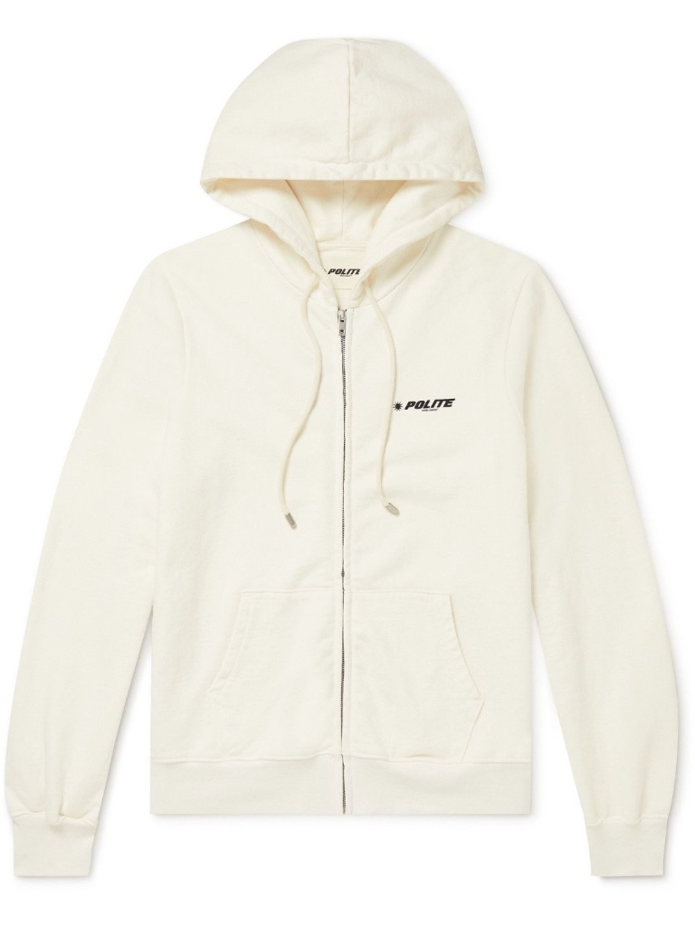 POLITE WORLDWIDE® Logo-Print Washed Cotton and Hemp-Blend Fleece Zip-Up Hoodie -